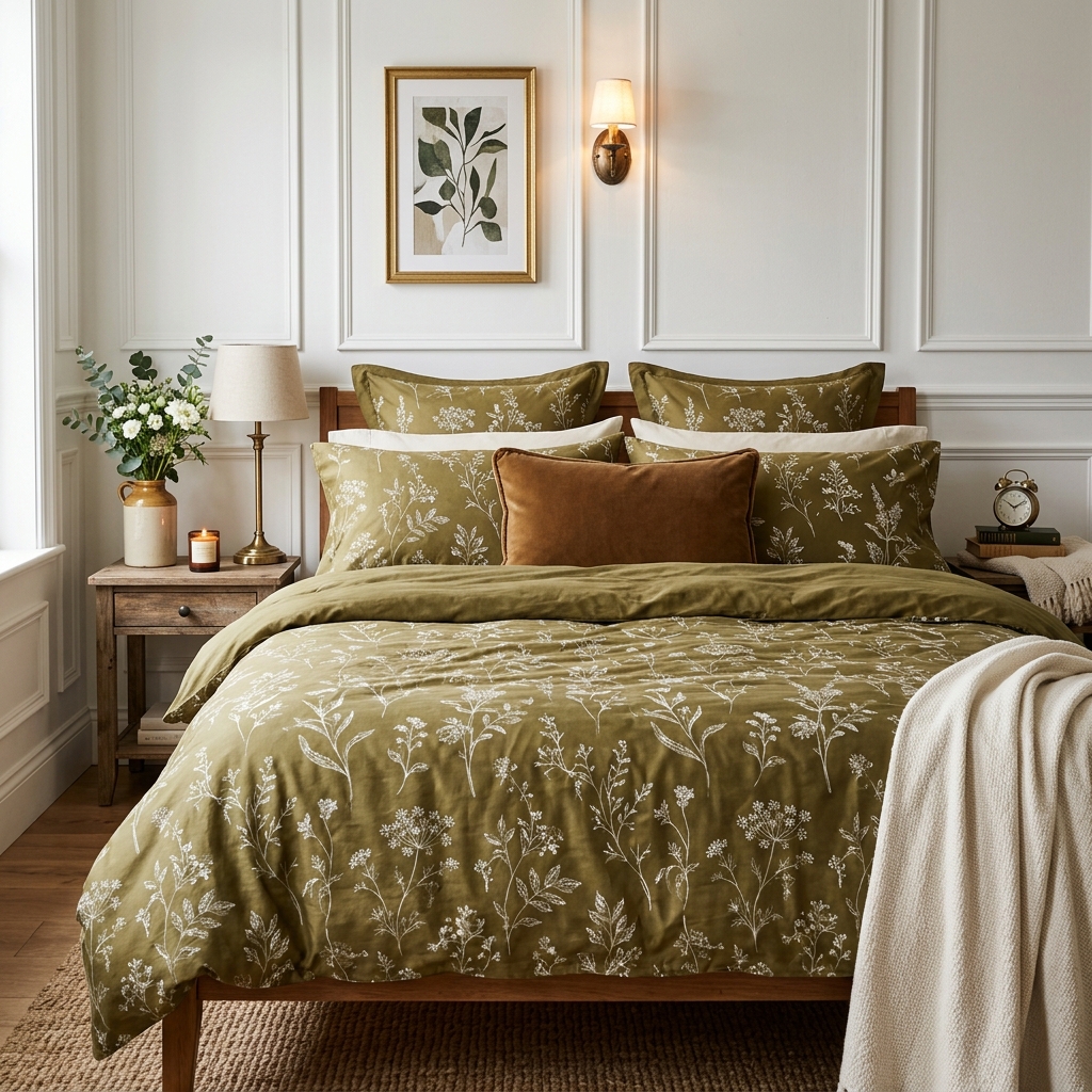 Instagram Olive Wildflower Bedding